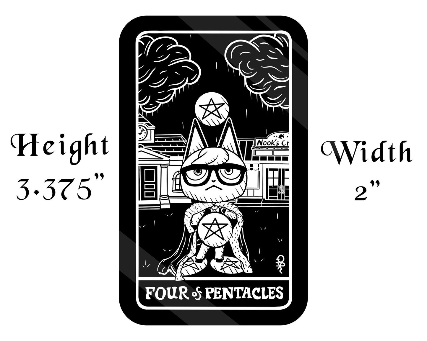 Vinyl Sticker of Raymond as Four of Pentacles