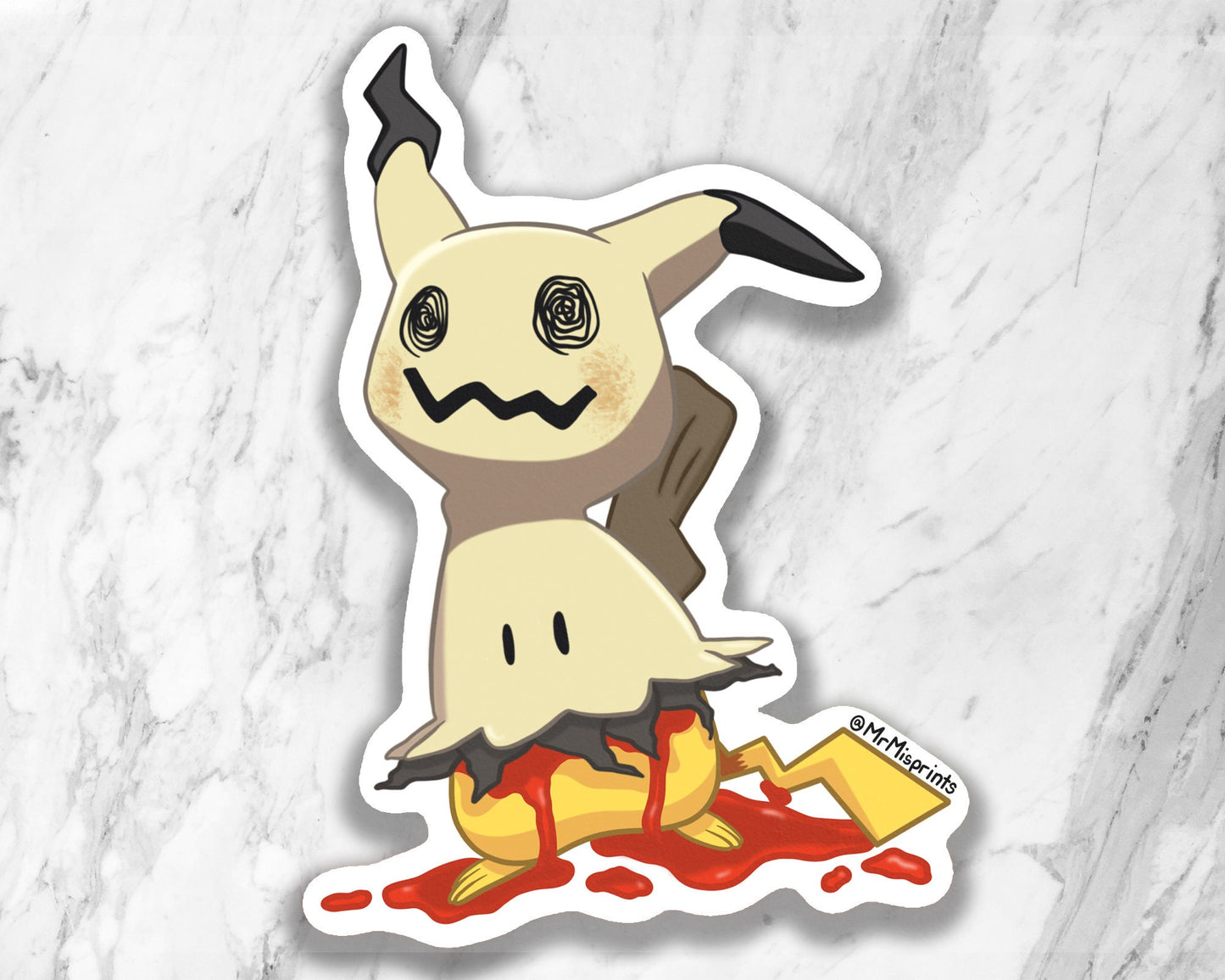 Hidden Pikachu - Mimikyu Vinyl Sticker | 3.5" x 2.5"