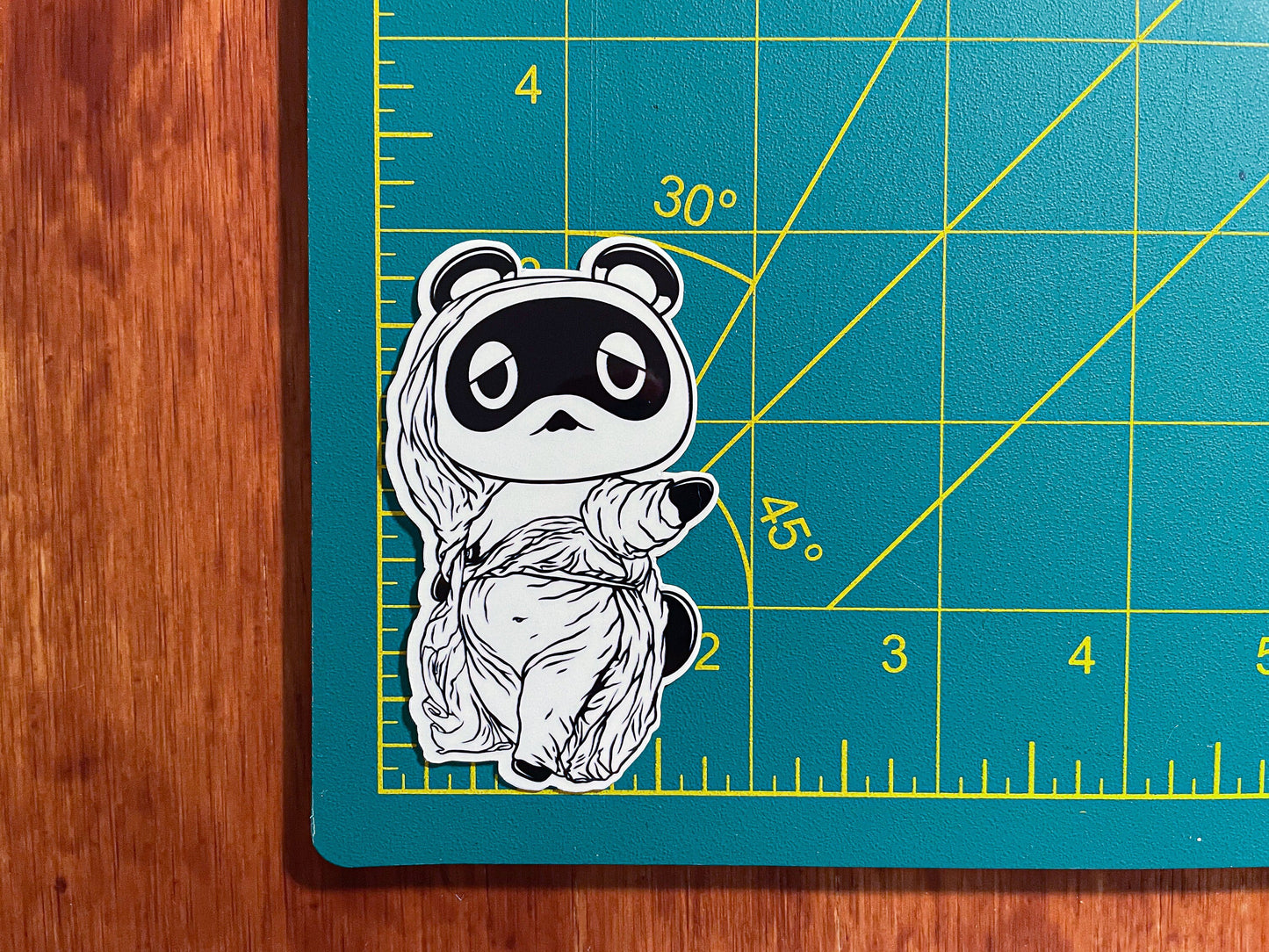 Vinyl Sticker of Tom Nook in Silk Drapery | 2.75" x 3"