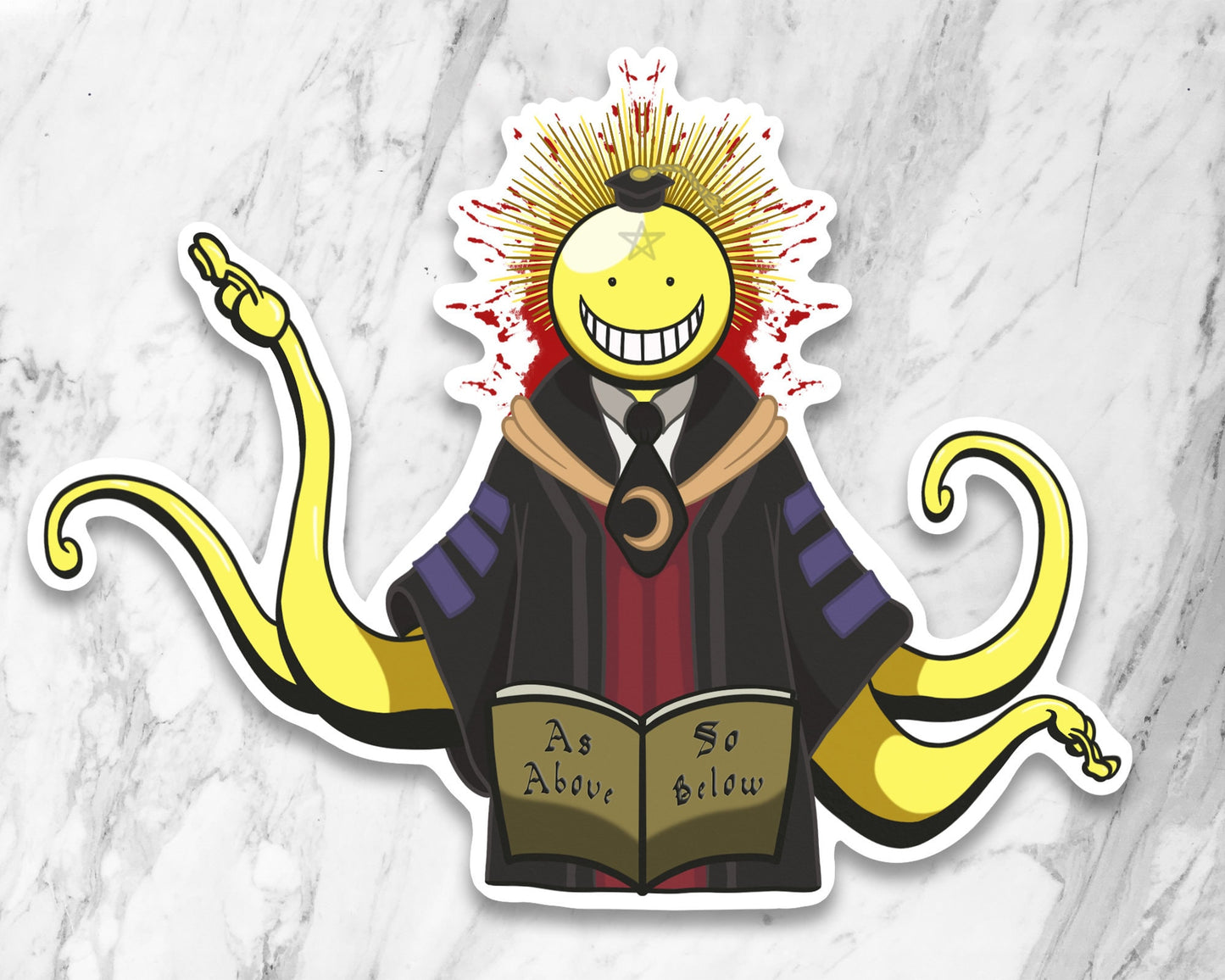 Koro-sensei as Baphomet Vinyl Sticker | 3" x 3.75"