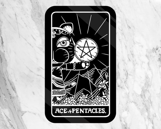 Vinyl Sticker of Katrina as Ace of Pentacles