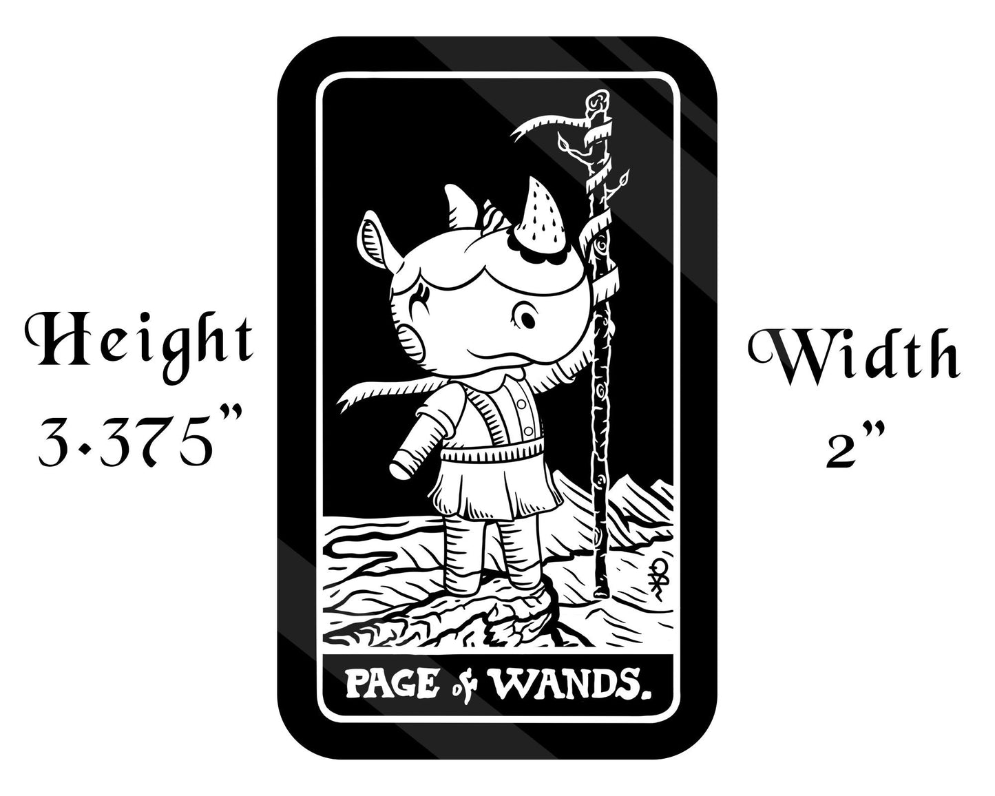 Vinyl Sticker of Merengue as Page of Wands