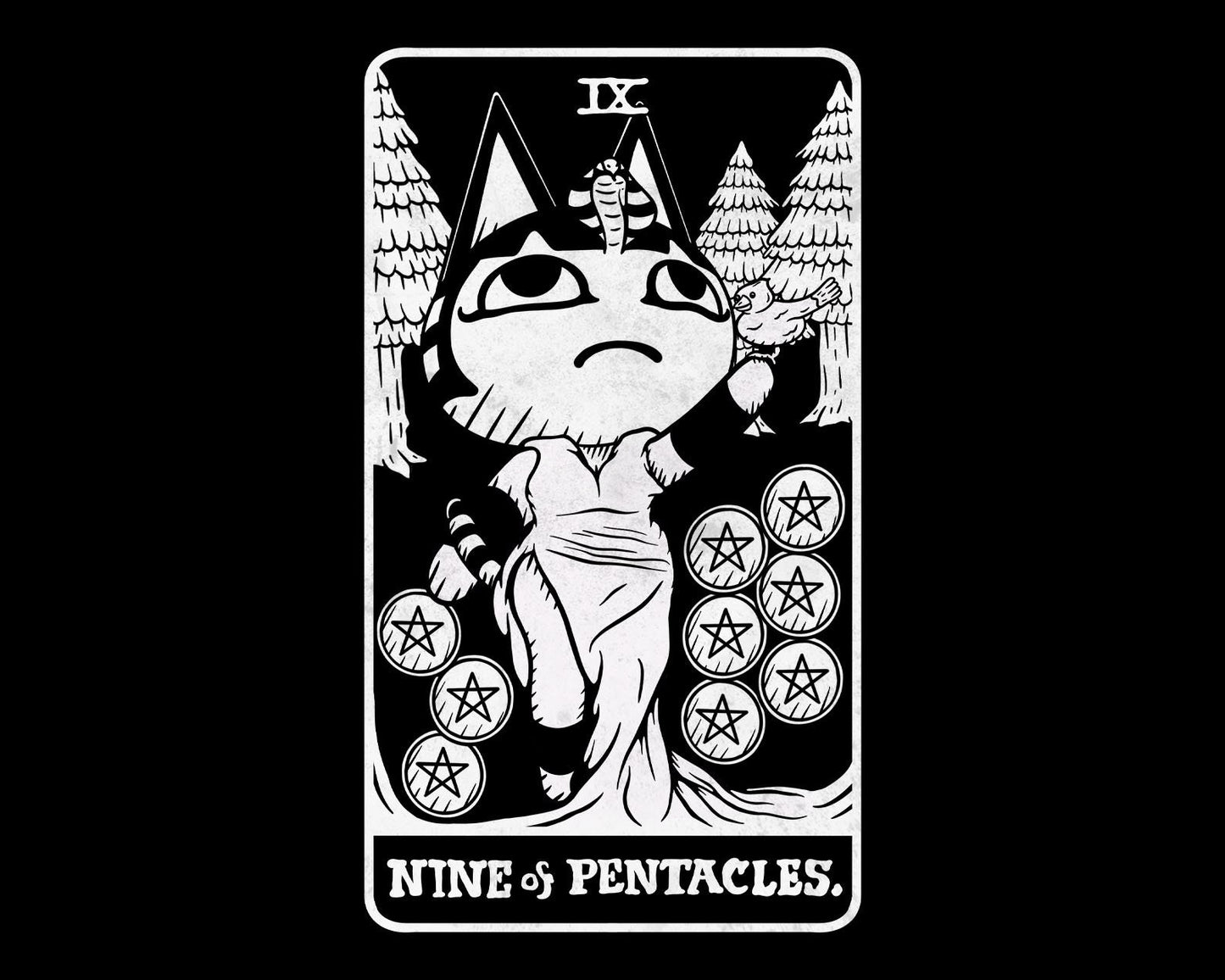 Ankha as Nine of Pentacles T-Shirt | Tarot Collection