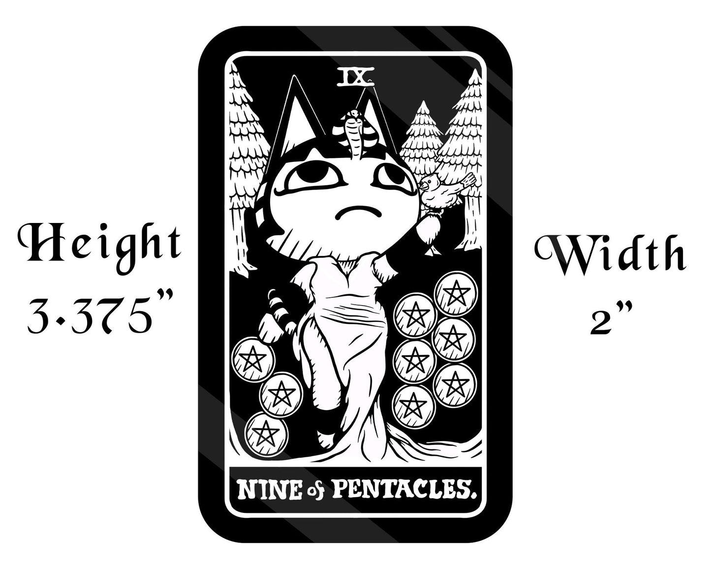 Vinyl Sticker of Ankha as Nine of Pentacles