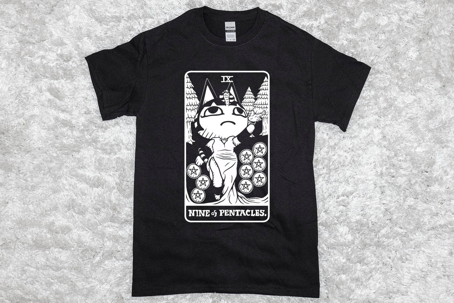 Ankha as Nine of Pentacles T-Shirt | Tarot Collection